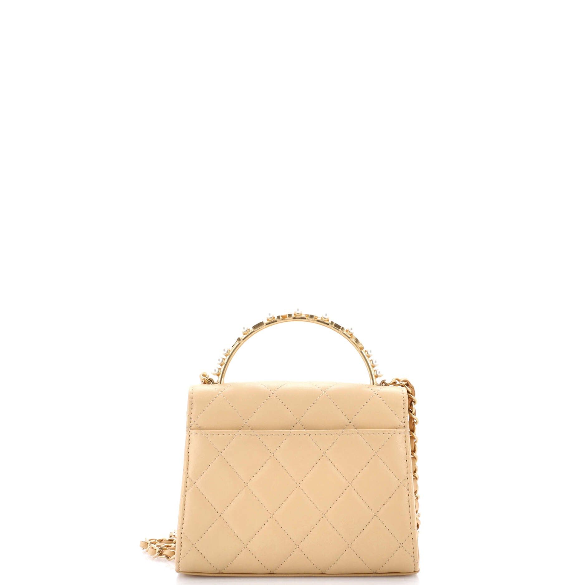 Chanel Logo and Pearl Top Handle Clutch with Chain Size ONE SIZE - 3 Thumbnail