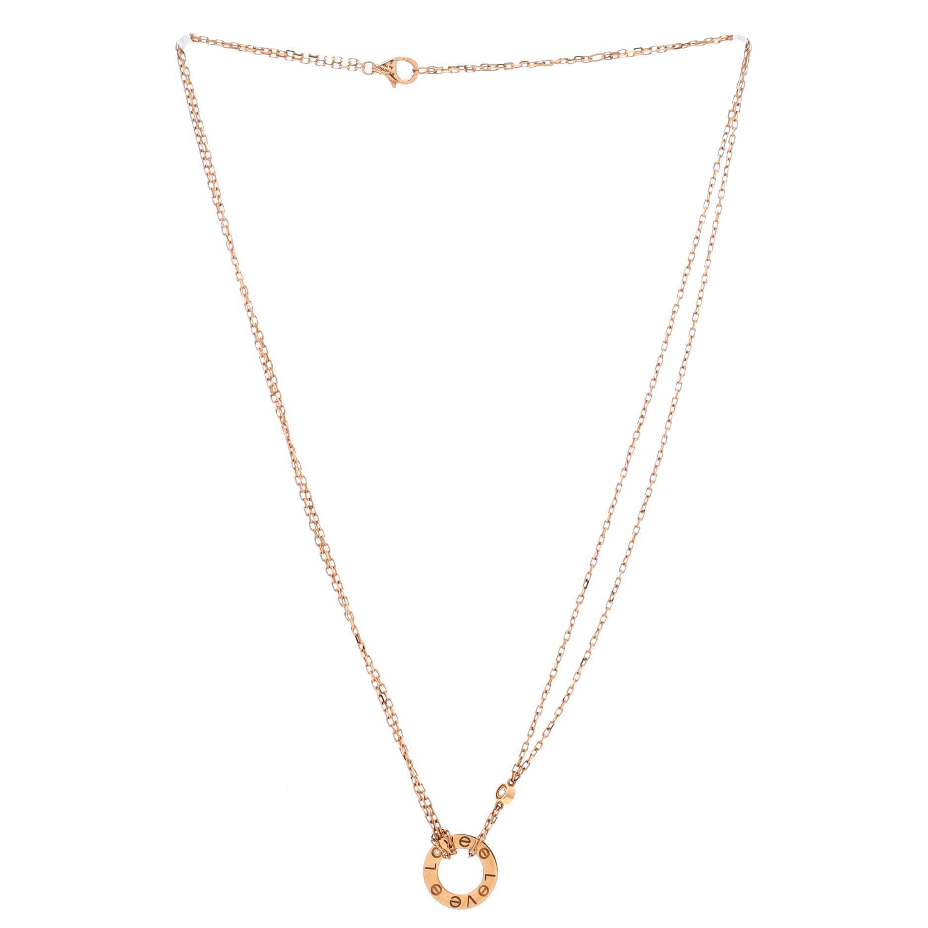 Cartier 2 Diamonds Love Pendant Necklace Size ONE SIZE - 3 Thumbnail