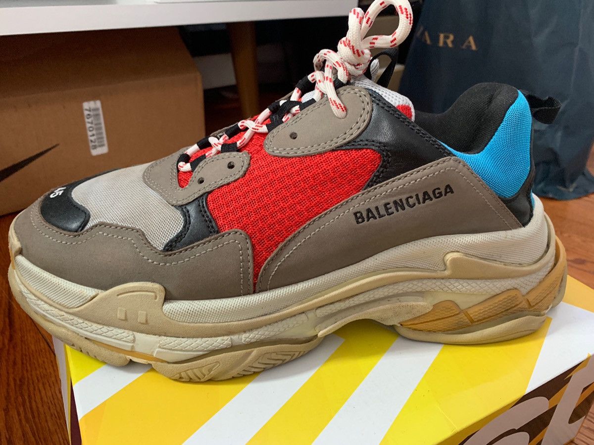 Balenciaga Triple S Grey Red Blue 2018 Reissue