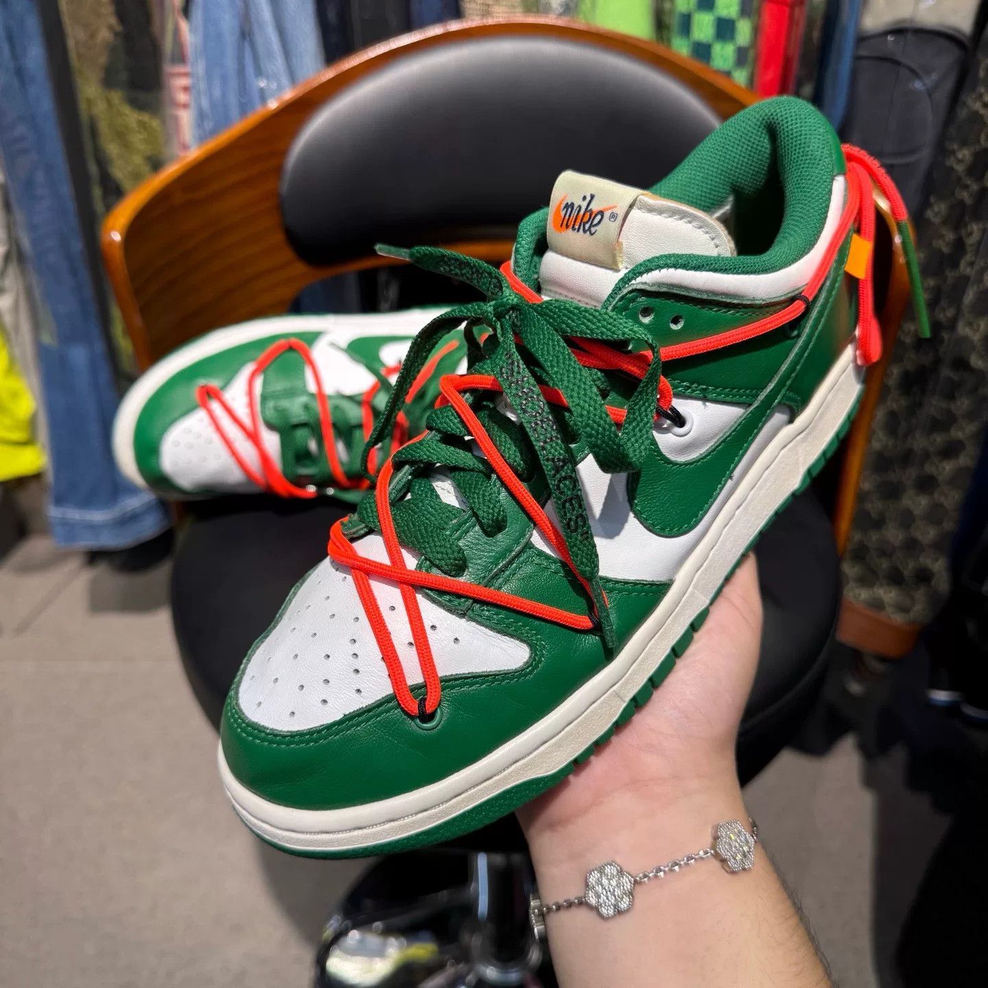 Off-White Off-White DUNK Green Lowtop Sneakers 40 Men Size US 7.5 / EU 40-41 - 5 Thumbnail