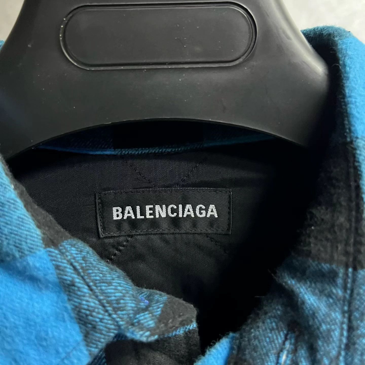 Balenciaga Balenciaga Plaid Blue Hoodie 44 Men Size US L / EU 52-54 / 3 - 2 Thumbnail