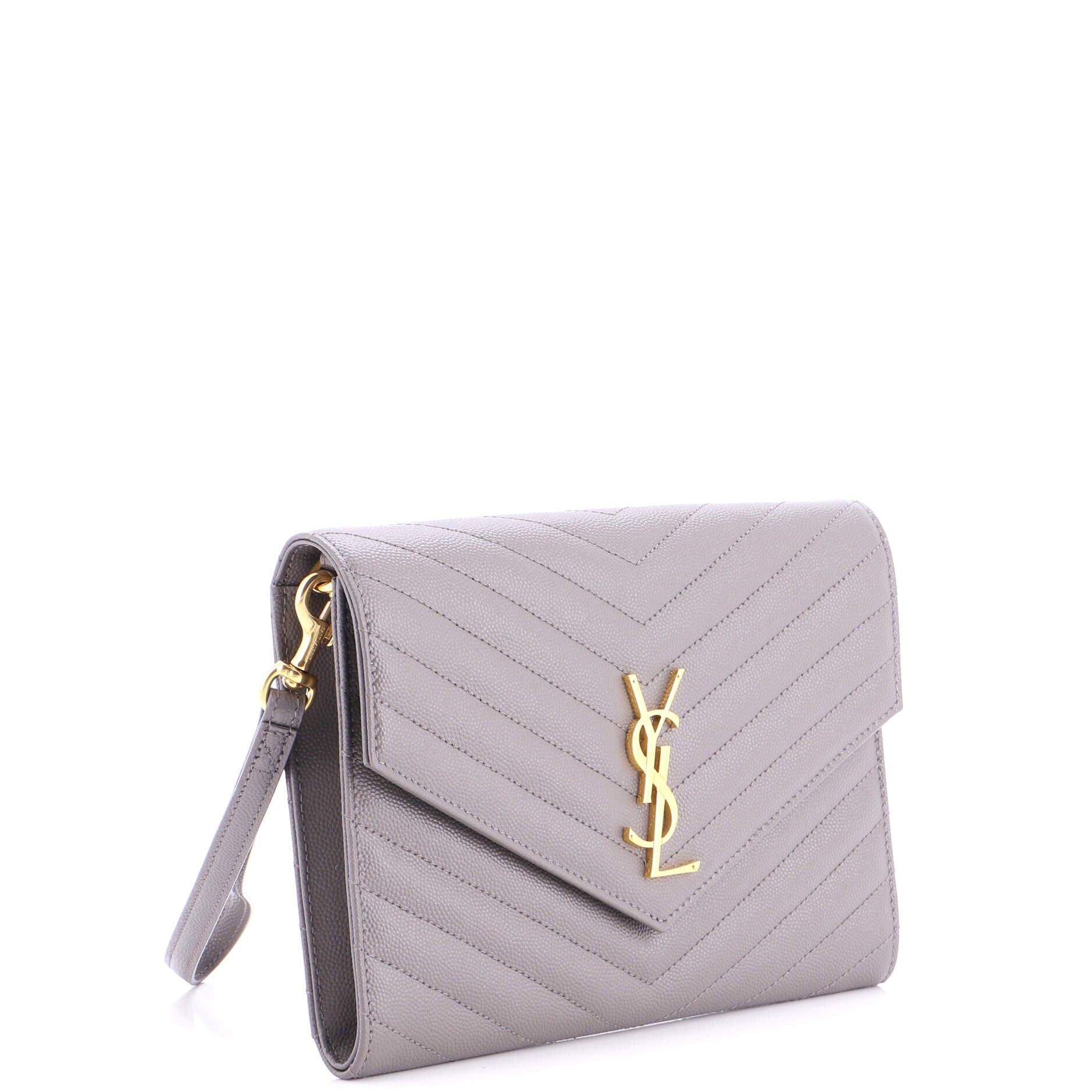 Saint Laurent Paris Classic Monogram Envelope Wristlet Clutch Size ONE SIZE - 2 Thumbnail