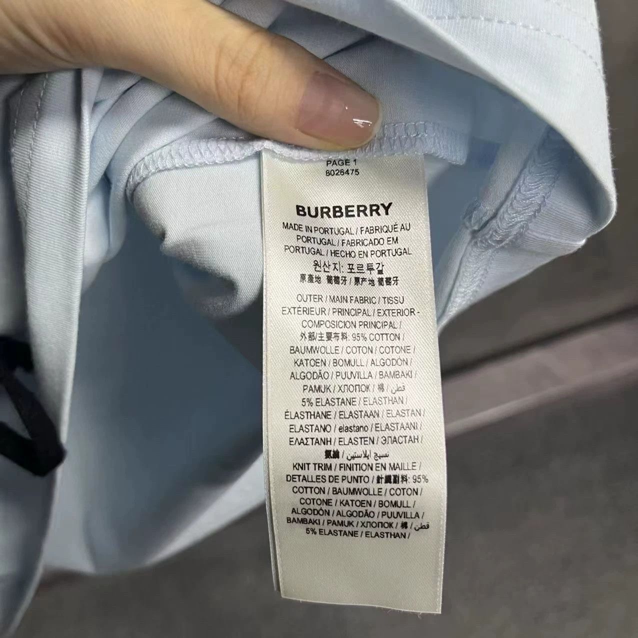 Burberry Burberry Cotton Printed Blue T-Shirt XS Women Size XS / US 0-2 / IT 36-38 - 3 Thumbnail