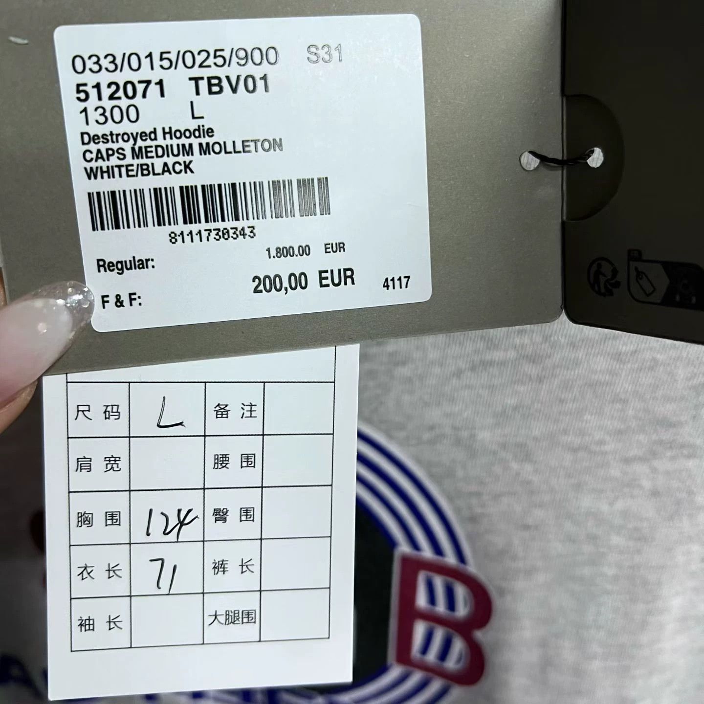 Balenciaga Balenciaga Retro Gray Hoodie L Men Size US L / EU 52-54 / 3 - 4 Thumbnail