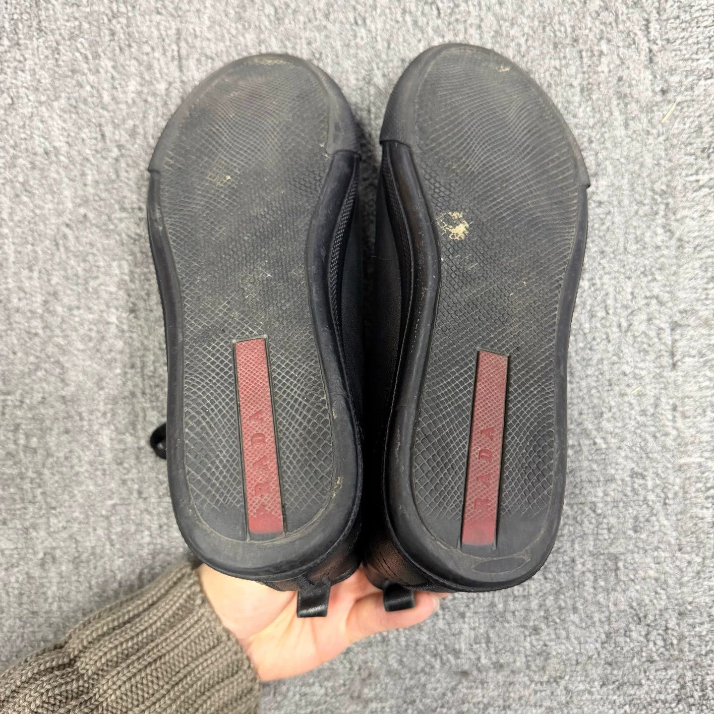 Prada Prada Leather Black Lowtop Sneakers 35.5 Women Size US 5 / IT 35 - 4 Thumbnail
