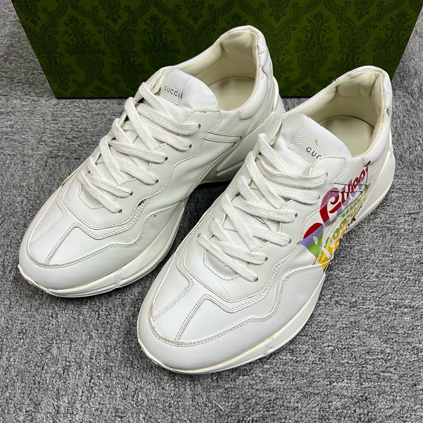 Gucci Gucci Printed Graphic White Lowtop Sneakers 8 Women Size US 8 / IT 38 - 2 Thumbnail
