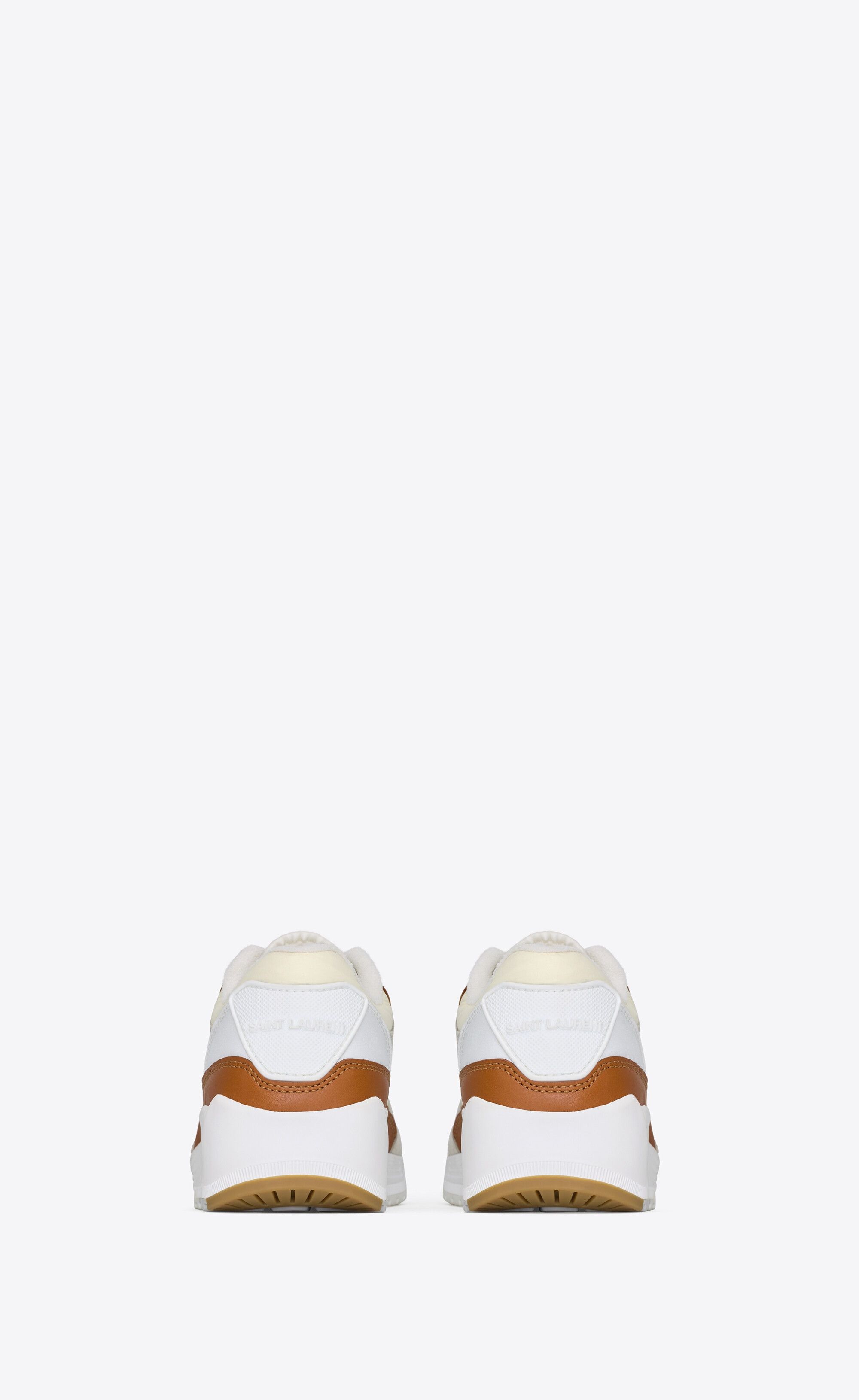 Saint Laurent Paris bump sneakers in nylon, suede and leather white/air grey and honey Size US 6 / EU 39 - 4 Thumbnail