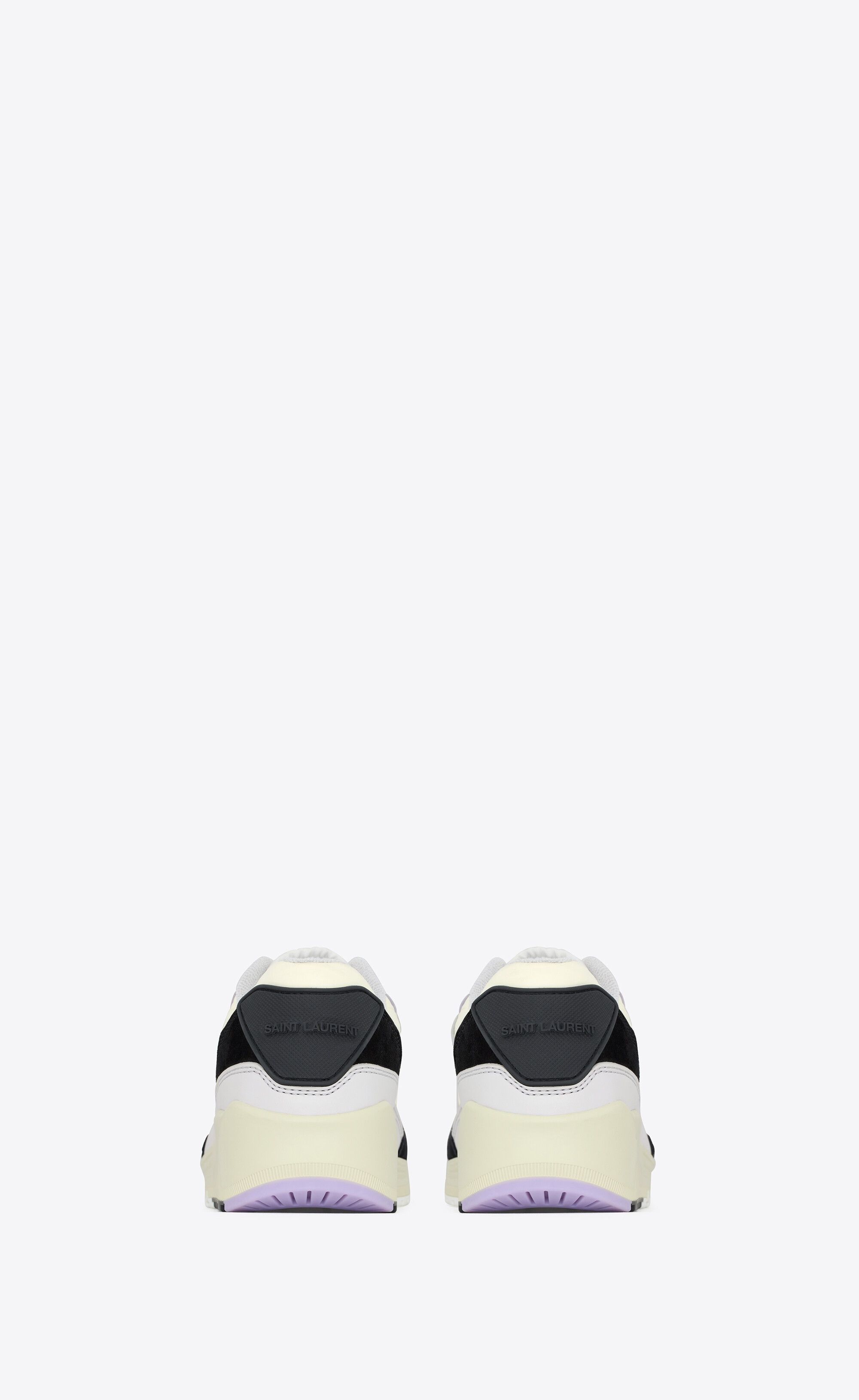 Saint Laurent Paris bump sneakers in nylon, suede and leather air grey/lavender/black and off white Size US 13 / EU 46 - 3 Thumbnail