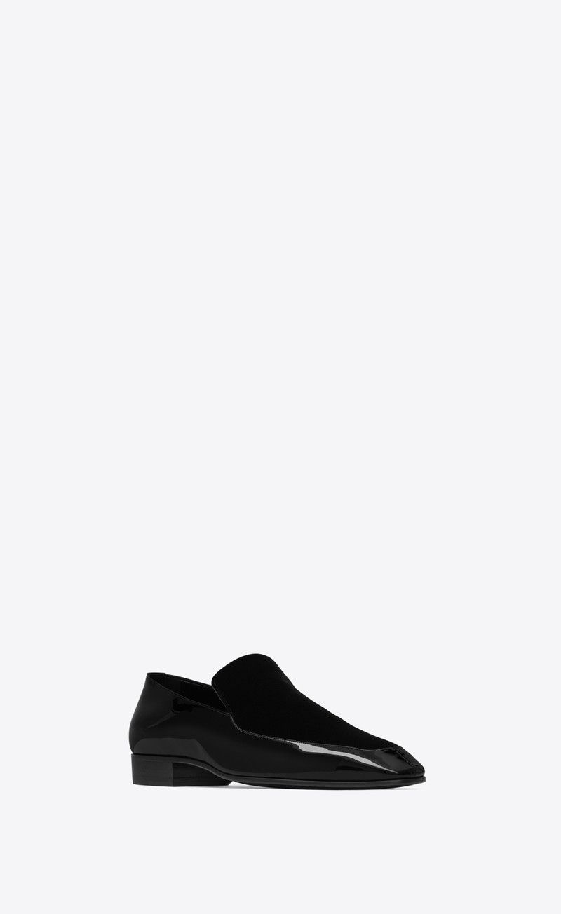 Saint Laurent Paris gabriel loafers in patent leather and velvet Size US 13 / EU 46 - 2 Thumbnail