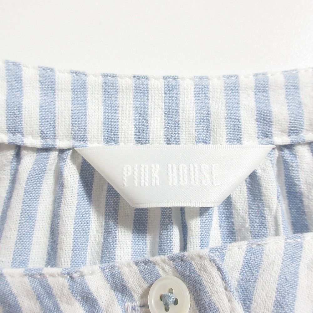 Other Other PINK HOUSE Stripe Collarless Shirt Dress Textile Dresses A2123FA011 DUTY FREE for USA Size ONE SIZE - 5 Thumbnail