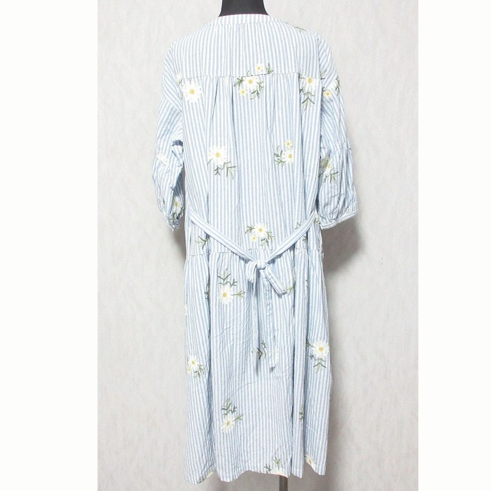 Other Other PINK HOUSE Stripe Collarless Shirt Dress Textile Dresses A2123FA011 DUTY FREE for USA Size ONE SIZE - 2 Thumbnail