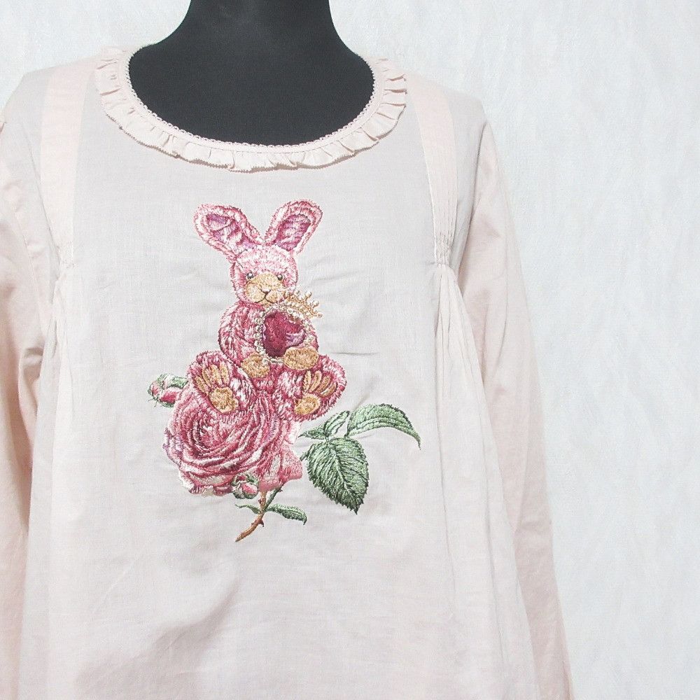 Other Other PINK HOUSE Embroidered Pullover Blouse Textile Tops A2121FB204 DUTY FREE for USA Size ONE SIZE - 4 Thumbnail