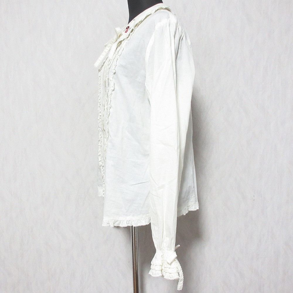 Other Other PINK HOUSE Flower Embroidered Pleated Shirt Textile Tops A2103FB366 DUTY FREE for USA Size ONE SIZE - 3 Thumbnail