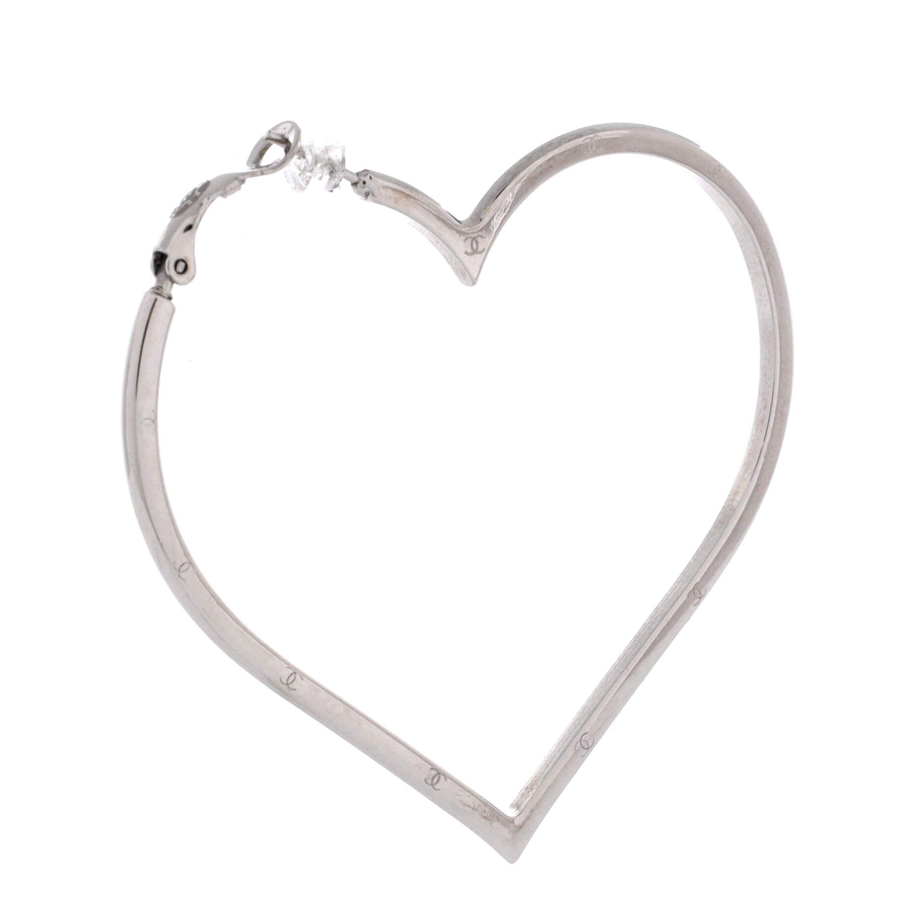 Chanel CC Heart Hoop Earrings Size ONE SIZE - 3 Thumbnail