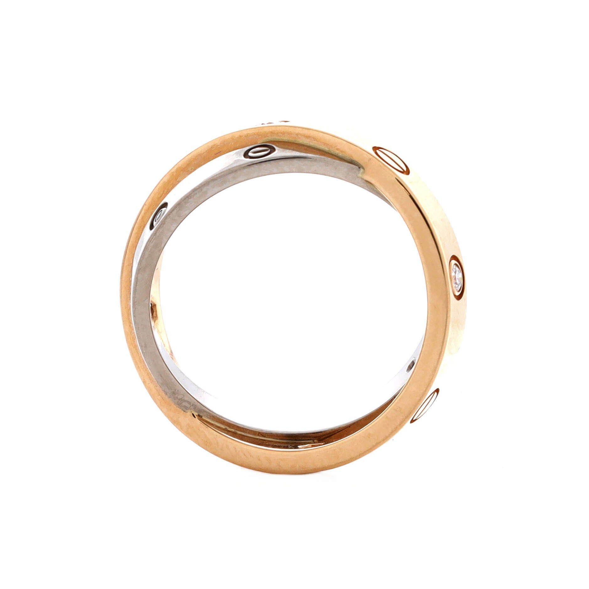Cartier Love 6 Diamonds Double Ring Size ONE SIZE - 2 Thumbnail