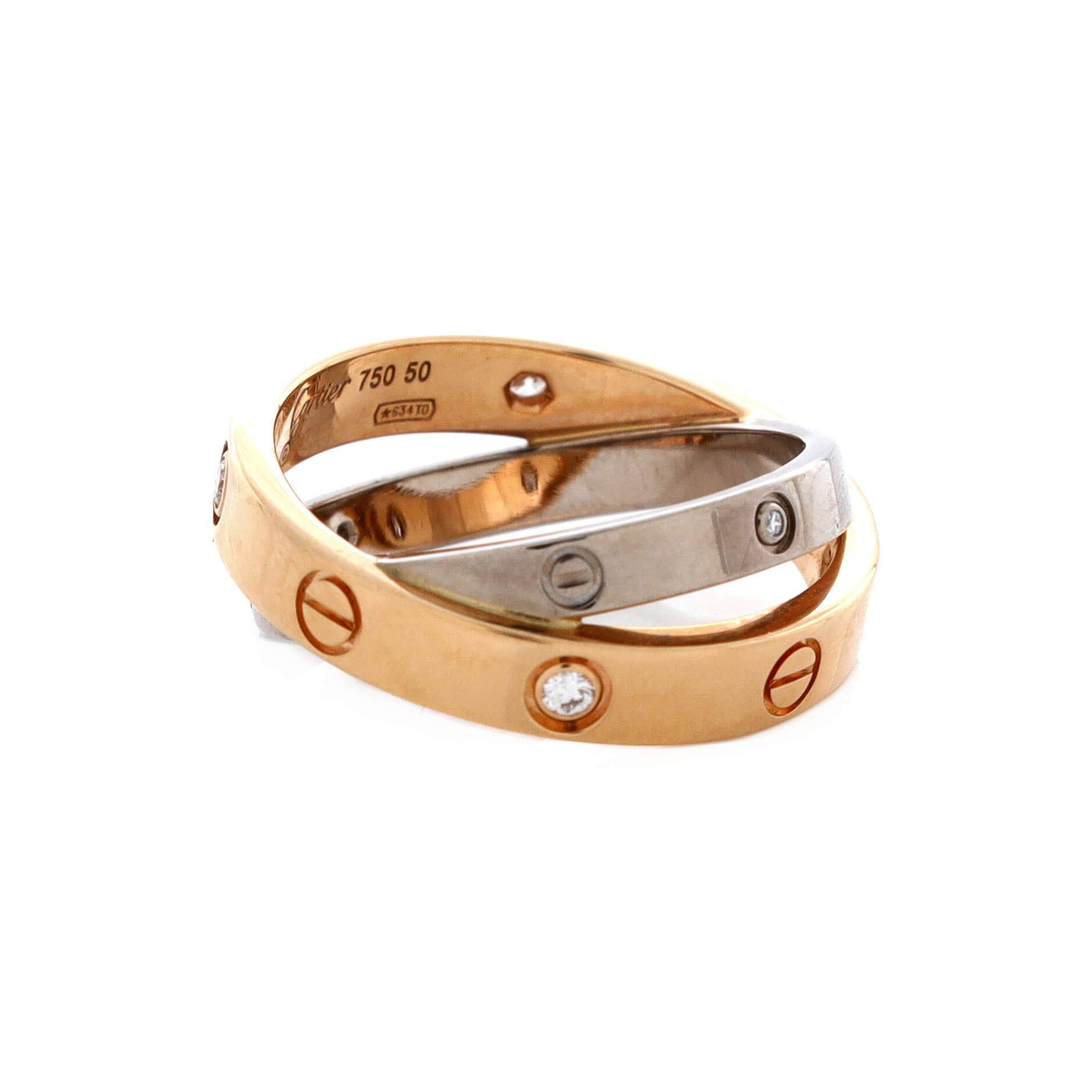 Cartier Love 6 Diamonds Double Ring Size ONE SIZE - 3 Thumbnail