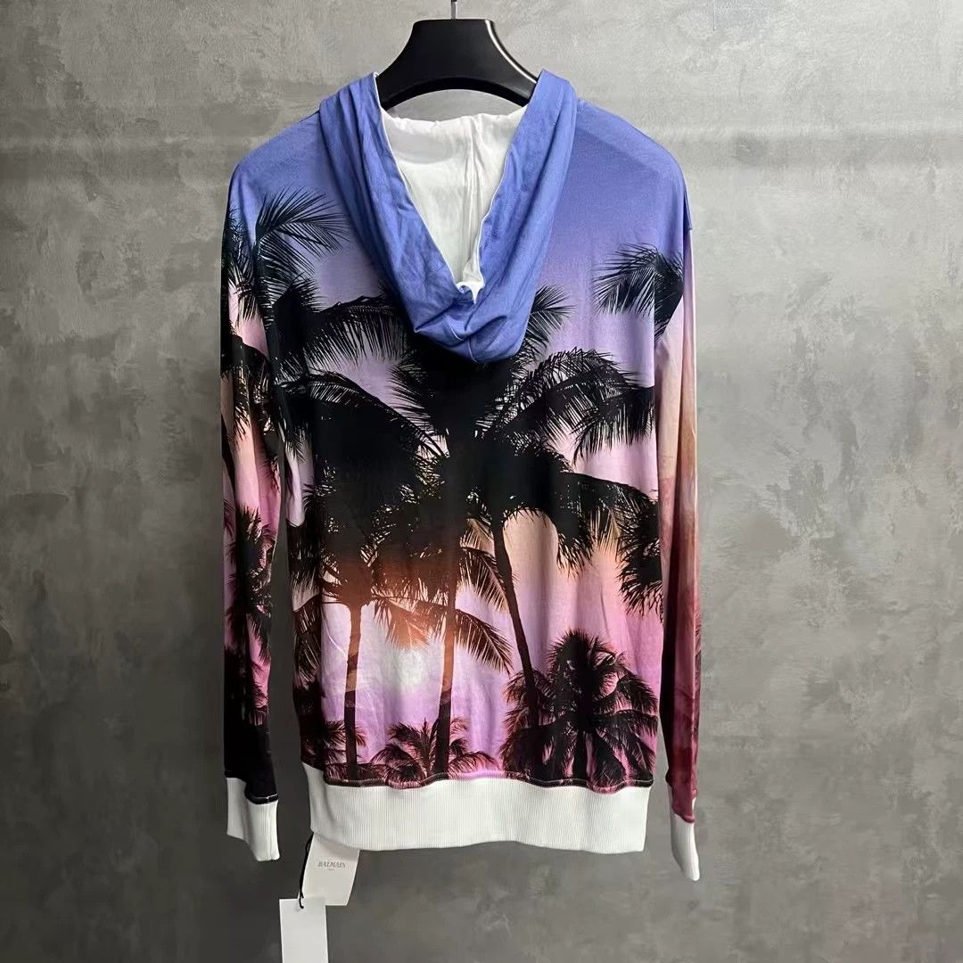 Balmain Balmain Printed Blue Hoodie S Men Size US S / EU 44-46 / 1 - 7 Thumbnail