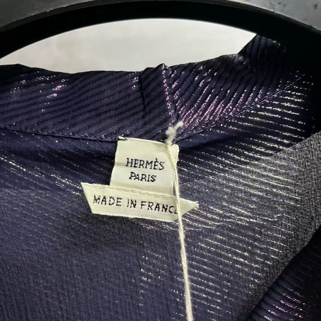 Hermes Hermes Casual Purple Button Up 40 Women Size M / US 6-8 / IT 42-44 - 3 Thumbnail