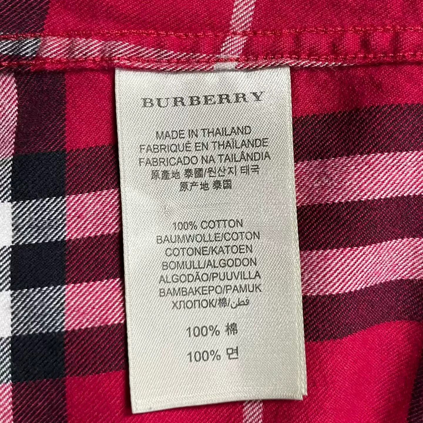 Burberry Burberry Plaid Cotton Red T-Shirt M Women Size M / US 6-8 / IT 42-44 - 3 Thumbnail
