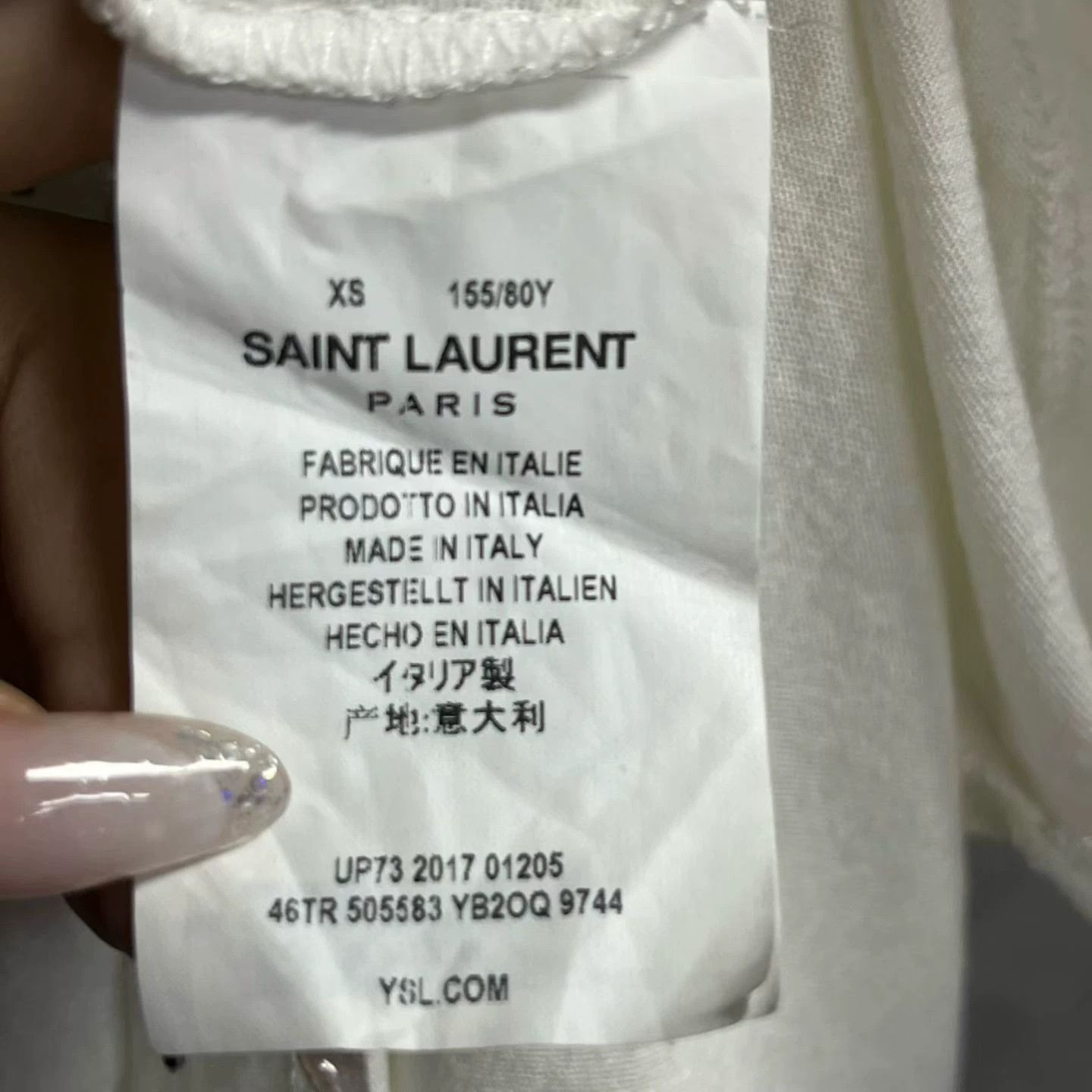 Saint Laurent Paris Saint Laurent Paris Printed White T-Shirt XS Women Size XS / US 0-2 / IT 36-38 - 3 Thumbnail