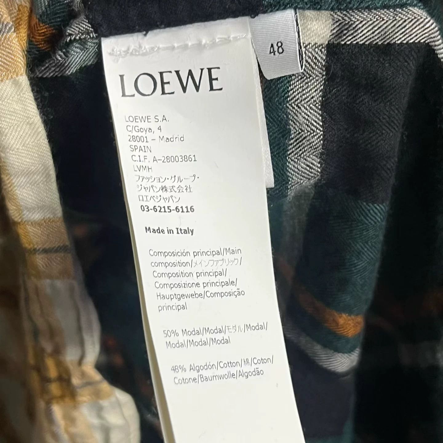Loewe Loewe Embroidered Plaid Green T-Shirt 48 Women Size XL / US 12-14 / IT 48-50 - 3 Thumbnail