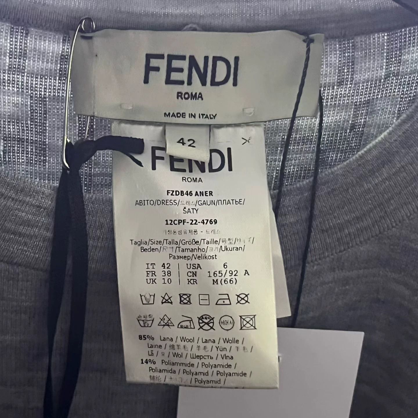 Fendi Fendi Retro Long Gray T-Shirt 42 Women Size M / US 6-8 / IT 42-44 - 3 Thumbnail