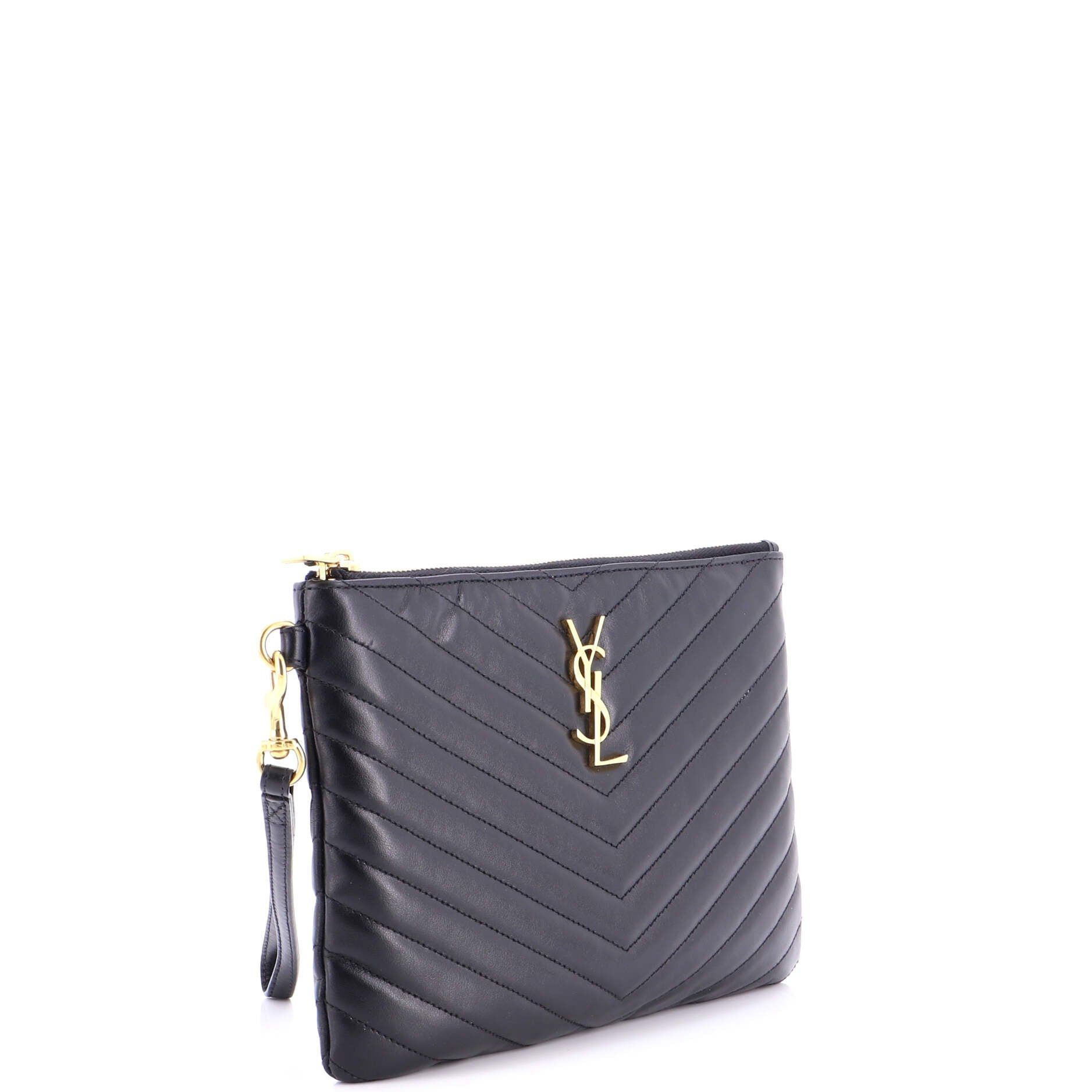 Saint Laurent Paris Classic Monogram Wristlet Pouch Size ONE SIZE - 2 Thumbnail