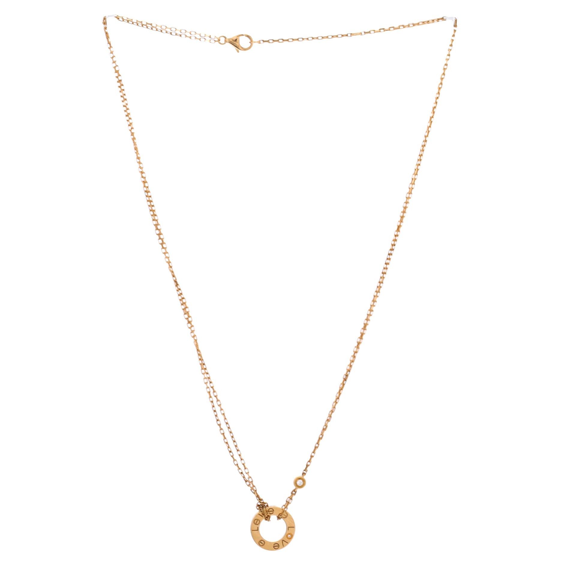 Cartier 2 Diamonds Love Pendant Necklace Size ONE SIZE - 2 Thumbnail
