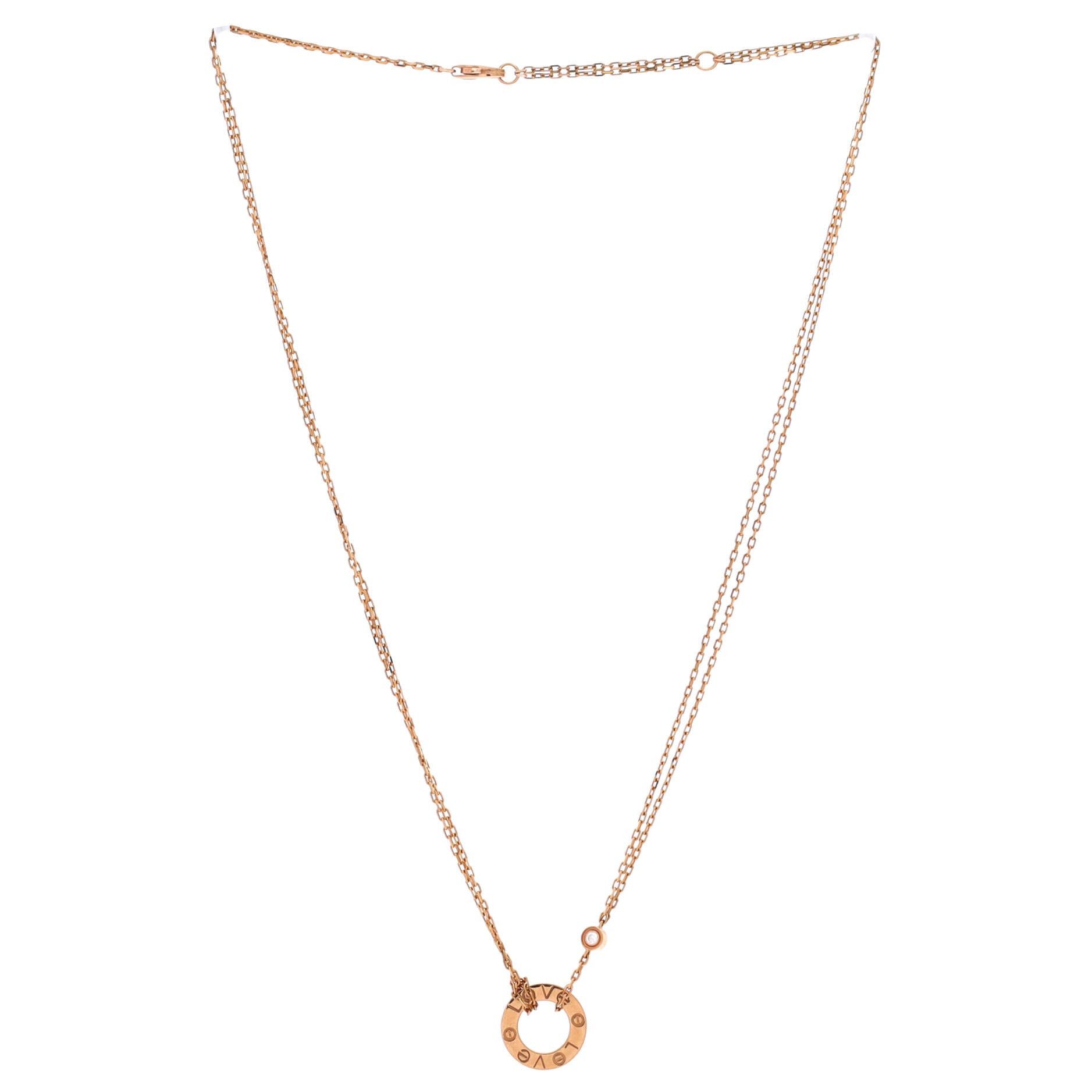 Cartier 2 Diamonds Love Pendant Necklace Size ONE SIZE - 2 Thumbnail