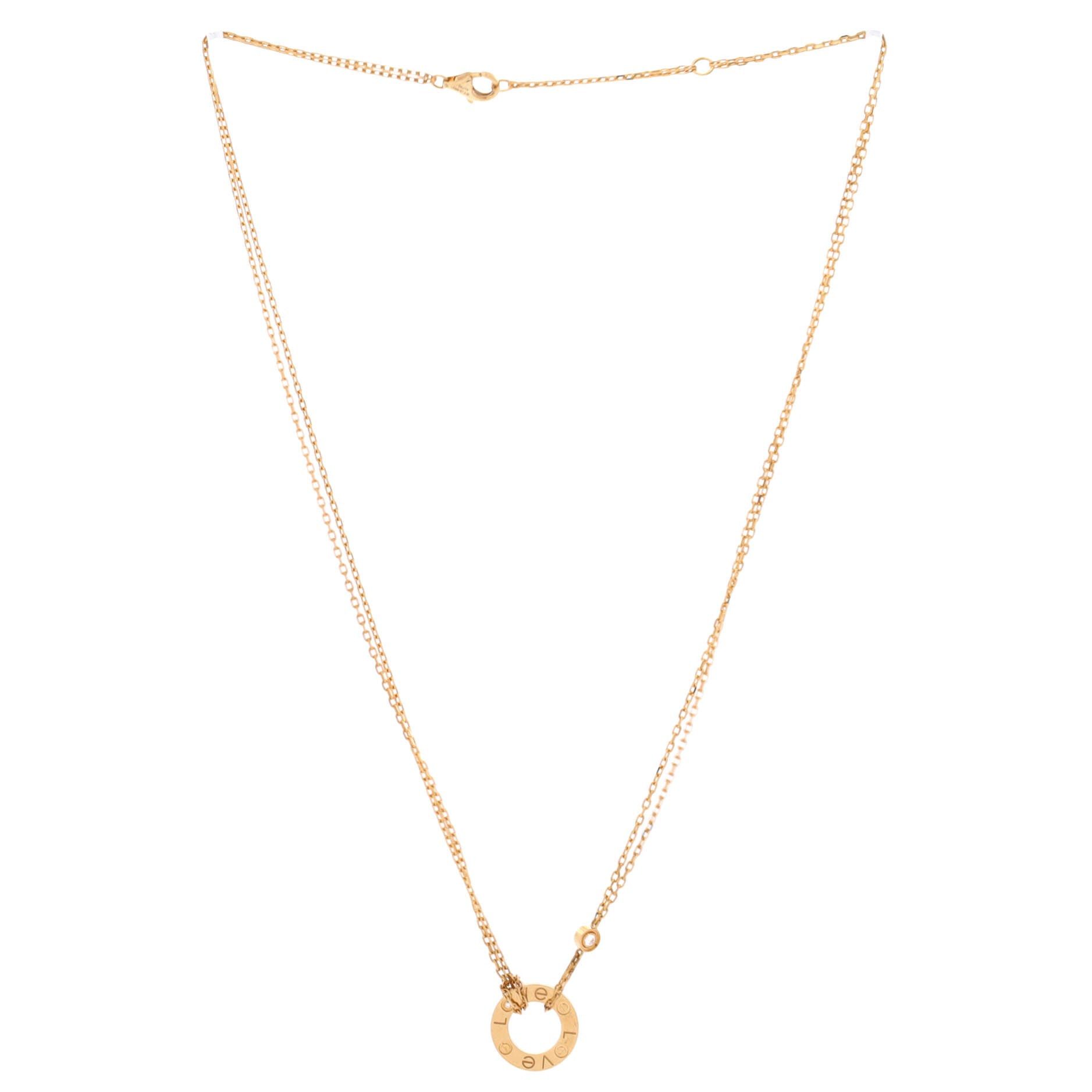 Cartier 2 Diamonds Love Pendant Necklace Size ONE SIZE - 2 Thumbnail