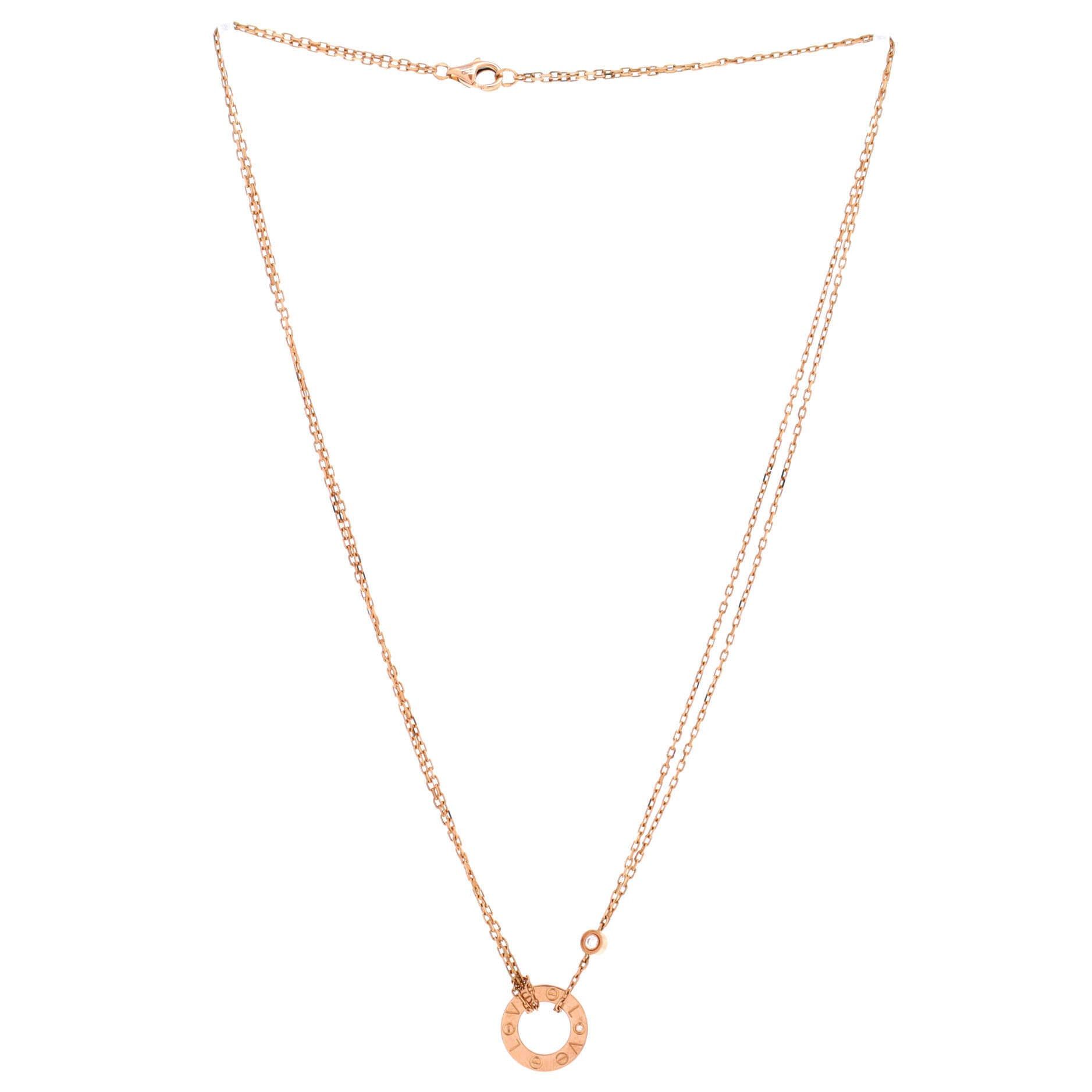 Cartier 2 Diamonds Love Pendant Necklace Size ONE SIZE - 2 Thumbnail
