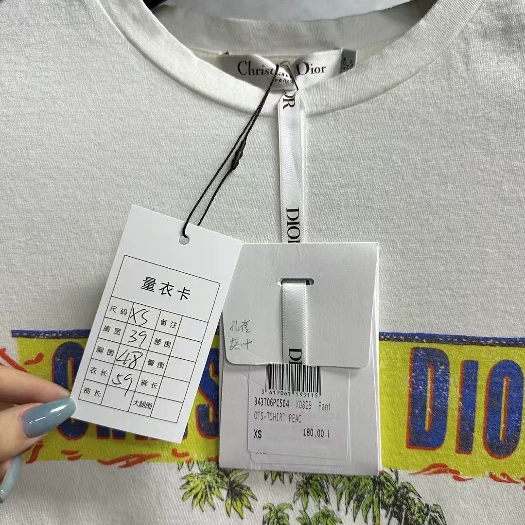 Dior Dior Printed Graphic White T-Shirt XS Women Size XS / US 0-2 / IT 36-38 - 4 Thumbnail
