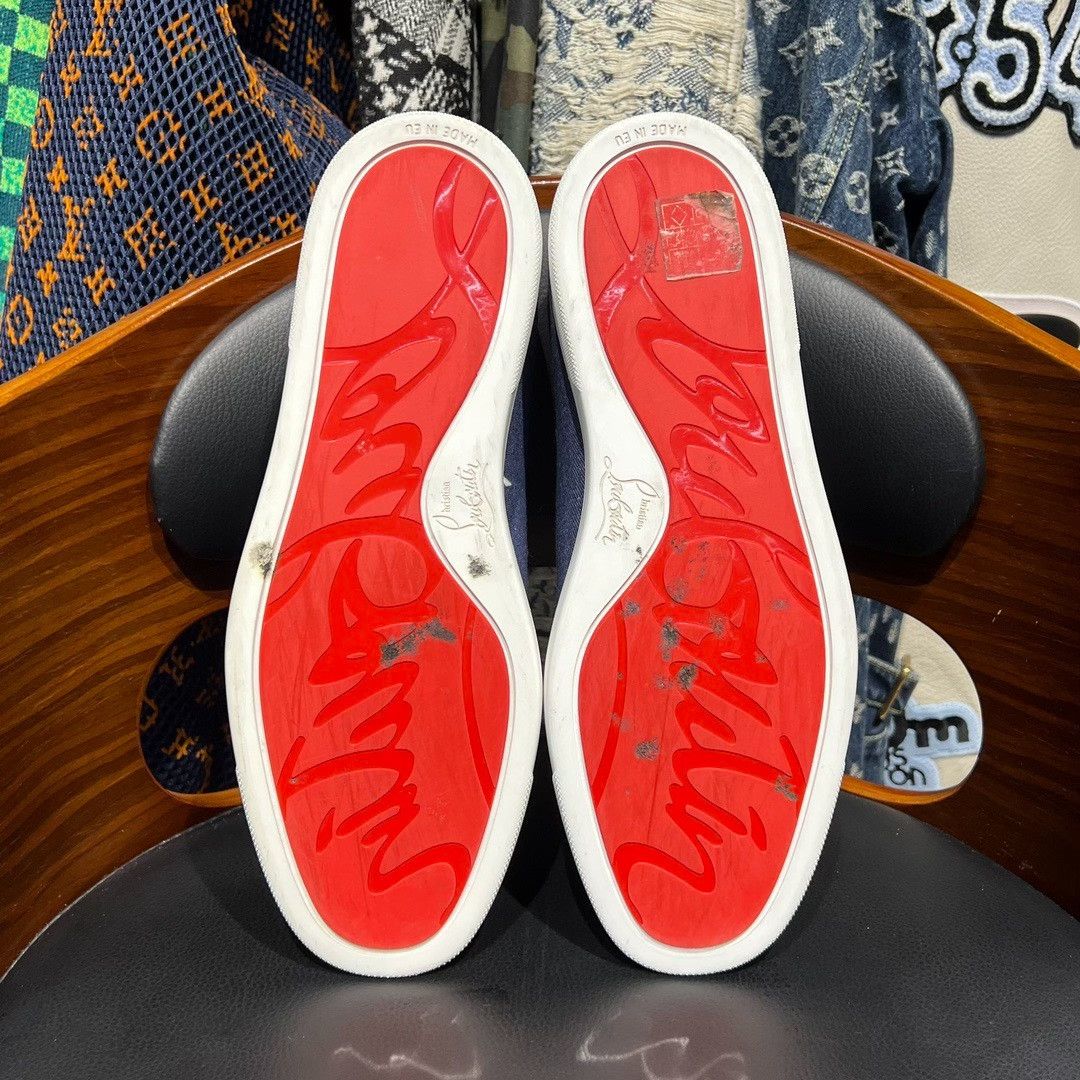 Christian Louboutin Christian Louboutin Denim Red Lowtop Sneakers 8 Men Size US 8 / EU 41 - 9 Thumbnail