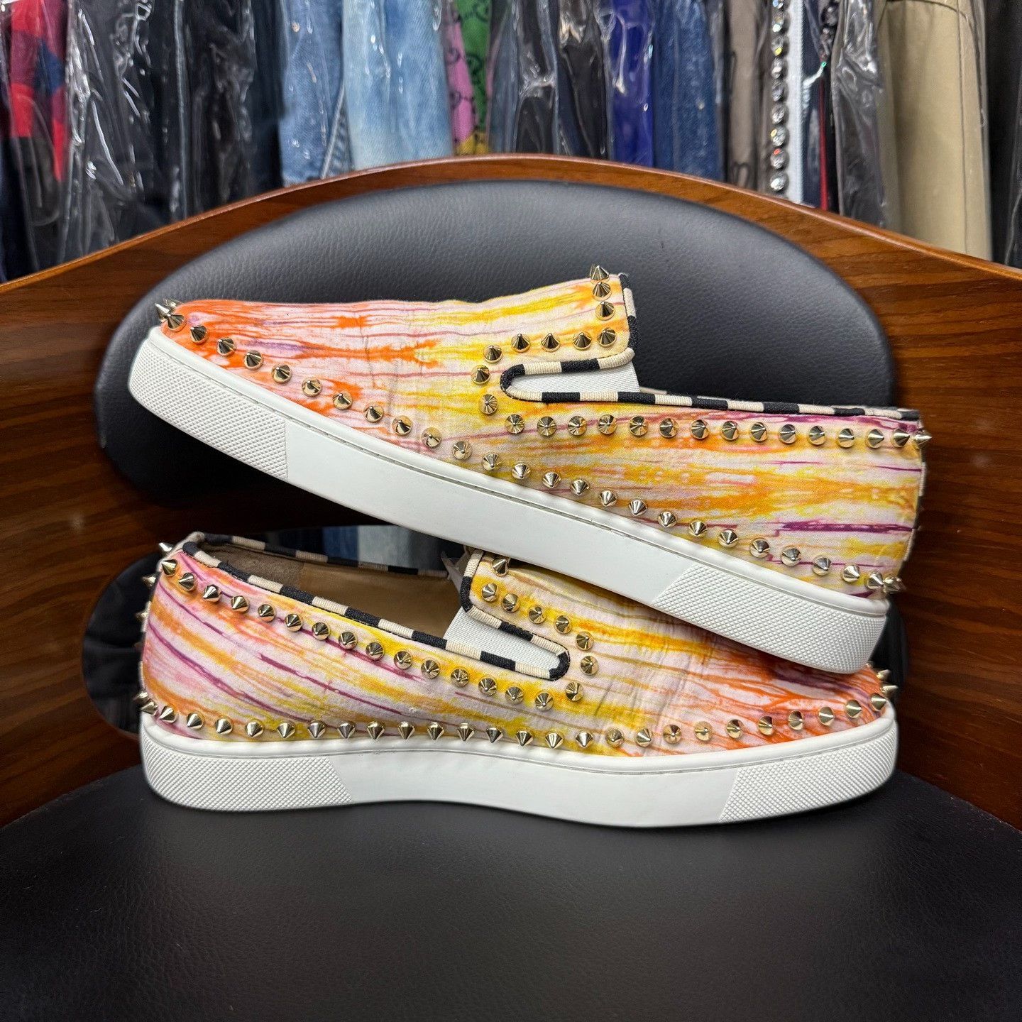 Christian Louboutin Christian Louboutin Casual Tie-Dye Multi Lowtop Sneakers Men Size US 8 / EU 41 - 7 Thumbnail