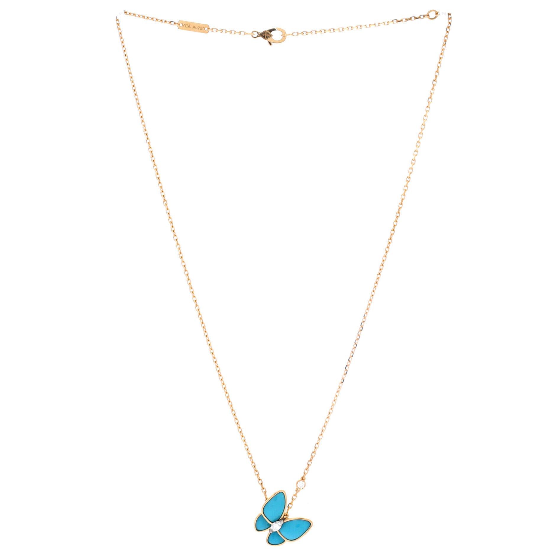 Van Cleef & Arpels Two Butterfly Pendant Necklace Size ONE SIZE - 3 Thumbnail