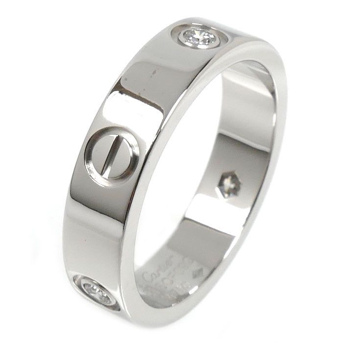 Cartier Cartier Cartier Love Au750 White Gold Diamond Ring Size 22.5 Precious Metal Ring B4032563 DUTY FREE for USA Size ONE SIZE - 2 Thumbnail