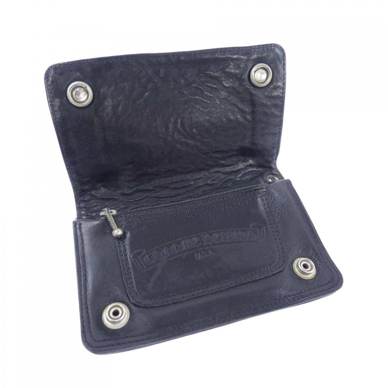 Chrome Hearts Chrome Hearts Chrome Hearts 1 ZIP BLK Floral Wallet Leather Short Wallet 224630400105200 DUTY FREE for USA Size ONE SIZE - 4 Thumbnail