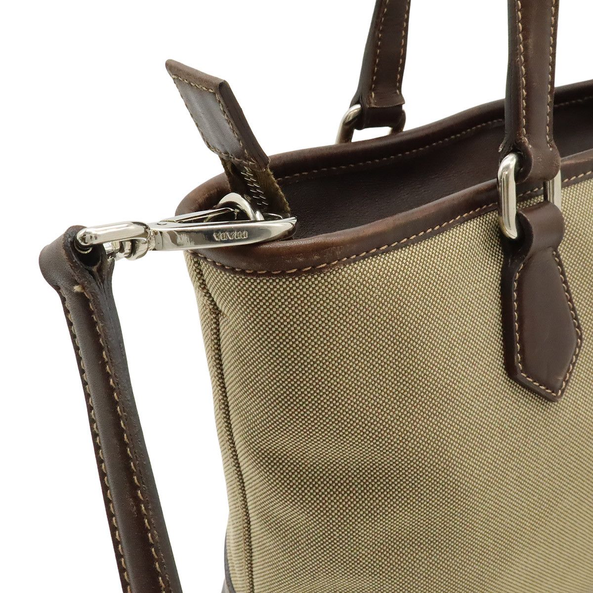 Prada Prada Prada Logo Jacquard Canvas Leather 2way Bag Textile Handbag BN1159 DUTY FREE for USA Size ONE SIZE - 7 Thumbnail