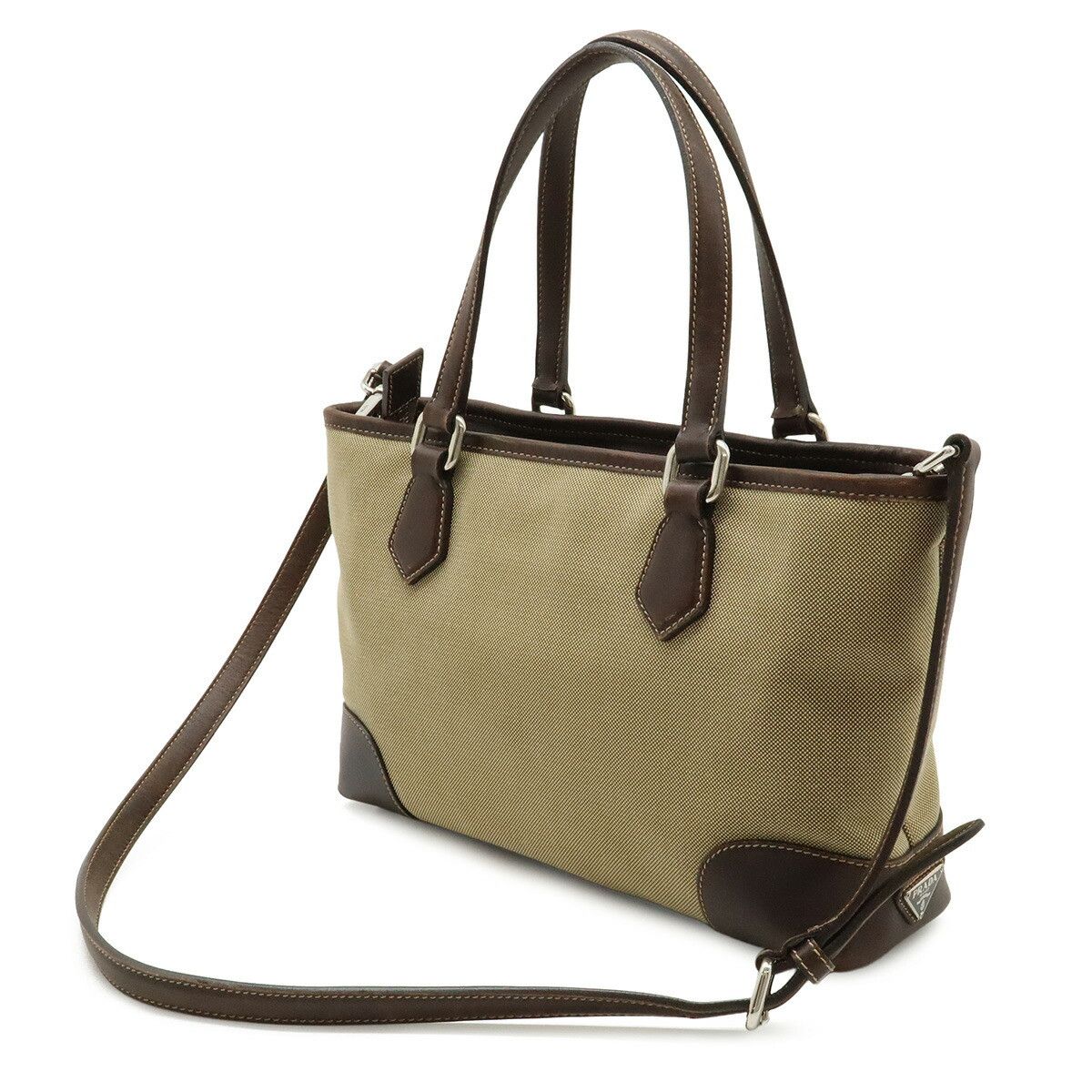 Prada Prada Prada Logo Jacquard Canvas Leather 2way Bag Textile Handbag BN1159 DUTY FREE for USA Size ONE SIZE - 2 Thumbnail