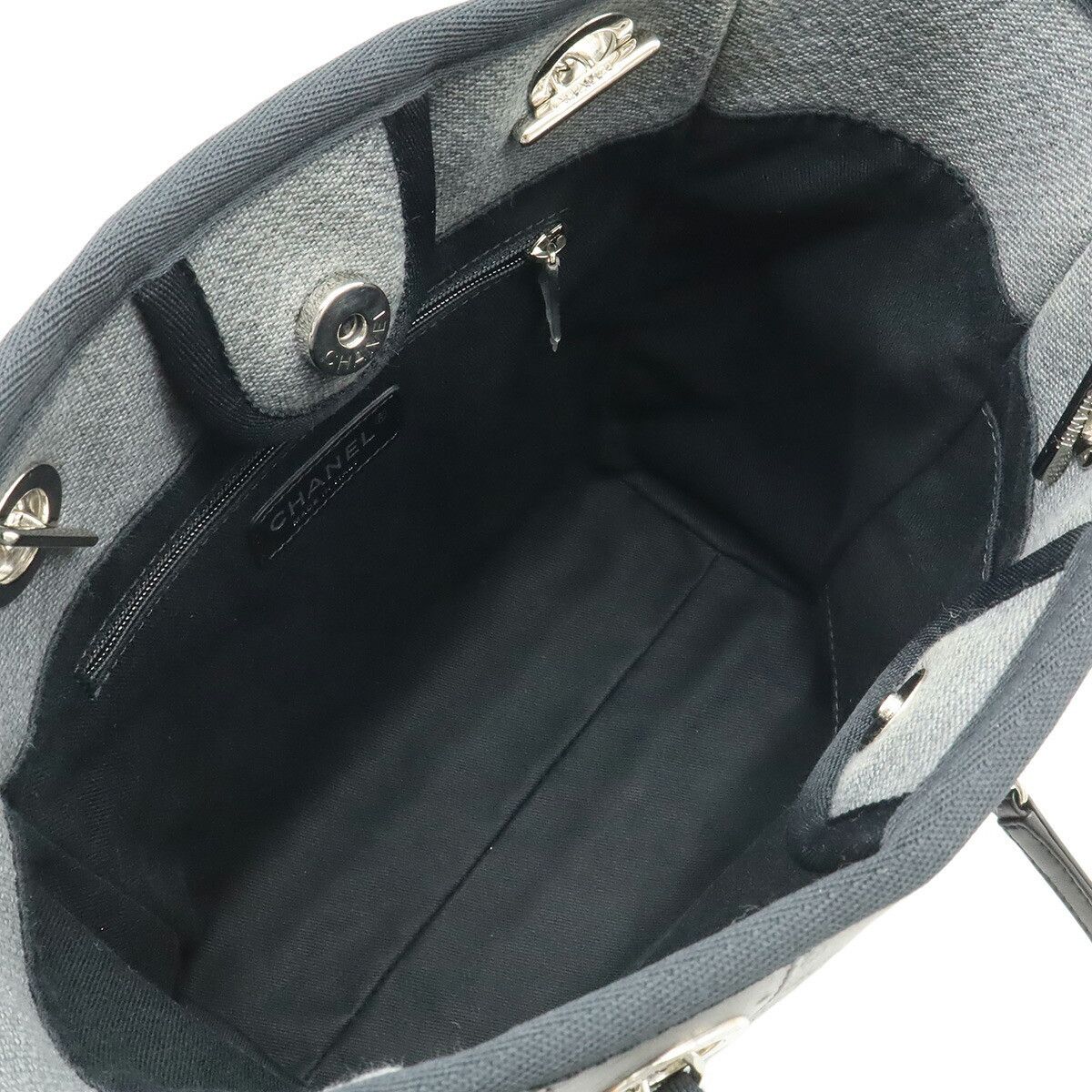 Chanel Chanel Chanel Deauville Canvas Leather Tote Bag Textile Shoulder Bag A66939 DUTY FREE for USA Size ONE SIZE - 5 Thumbnail