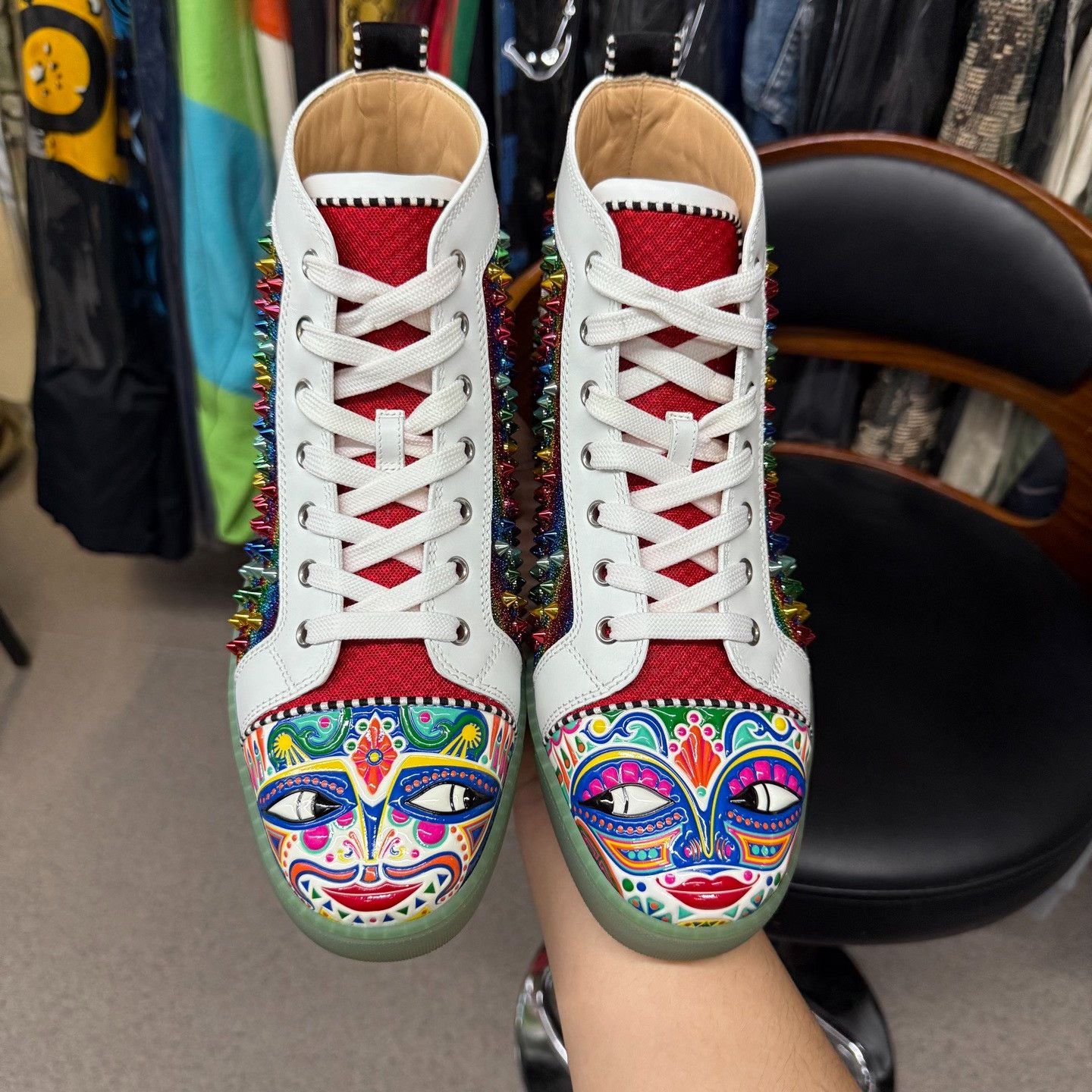 Christian Louboutin Christian Louboutin White Hitop Sneakers 9.5 Men Size US 9.5 / EU 42-43 - 5 Thumbnail
