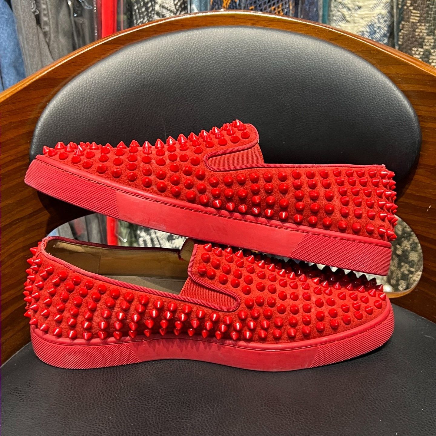 Christian Louboutin Christian Louboutin Red Lowtop Sneakers 8.5 Men Size US 8.5 / EU 41-42 - 7 Thumbnail
