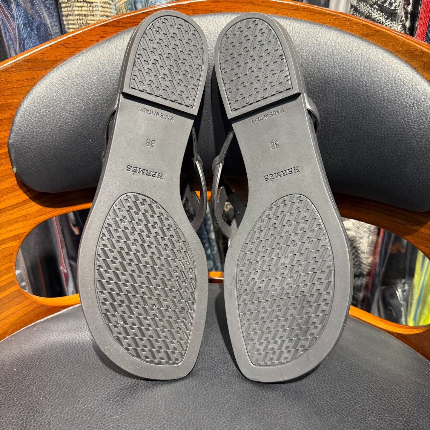 Hermes Hermes Black Sandals us_7-5 Women Size US 7.5 / IT 37.5 - 8 Thumbnail