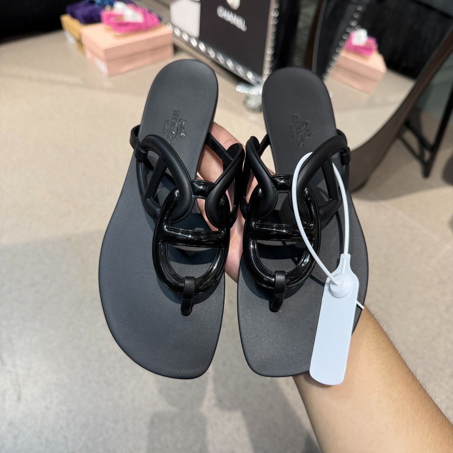 Hermes Hermes Black Sandals us_7-5 Women Size US 7.5 / IT 37.5 - 2 Thumbnail