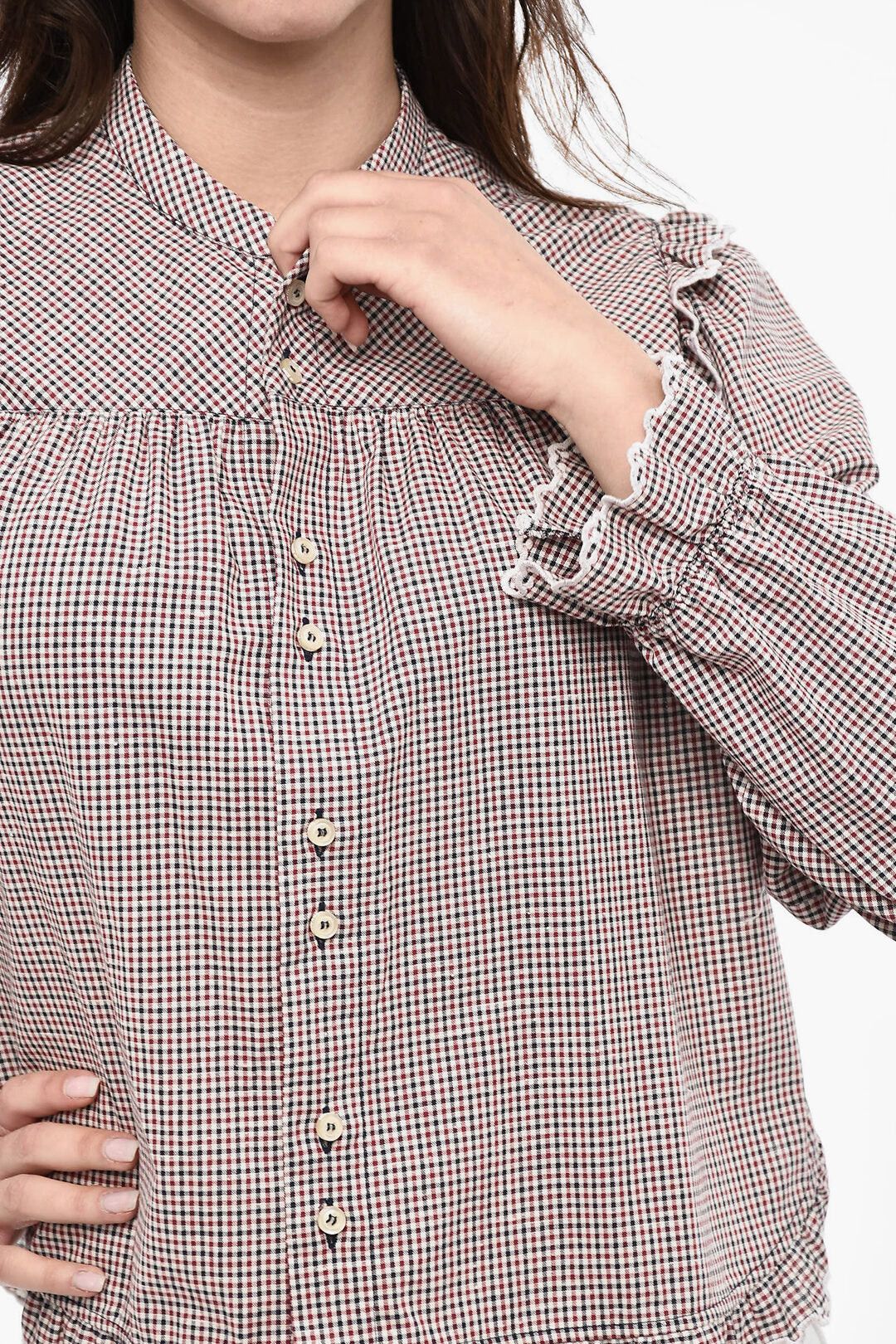 Dsquared2 Checked Shirt With Ruffles Size M / US 6-8 / IT 42-44 - 3 Thumbnail