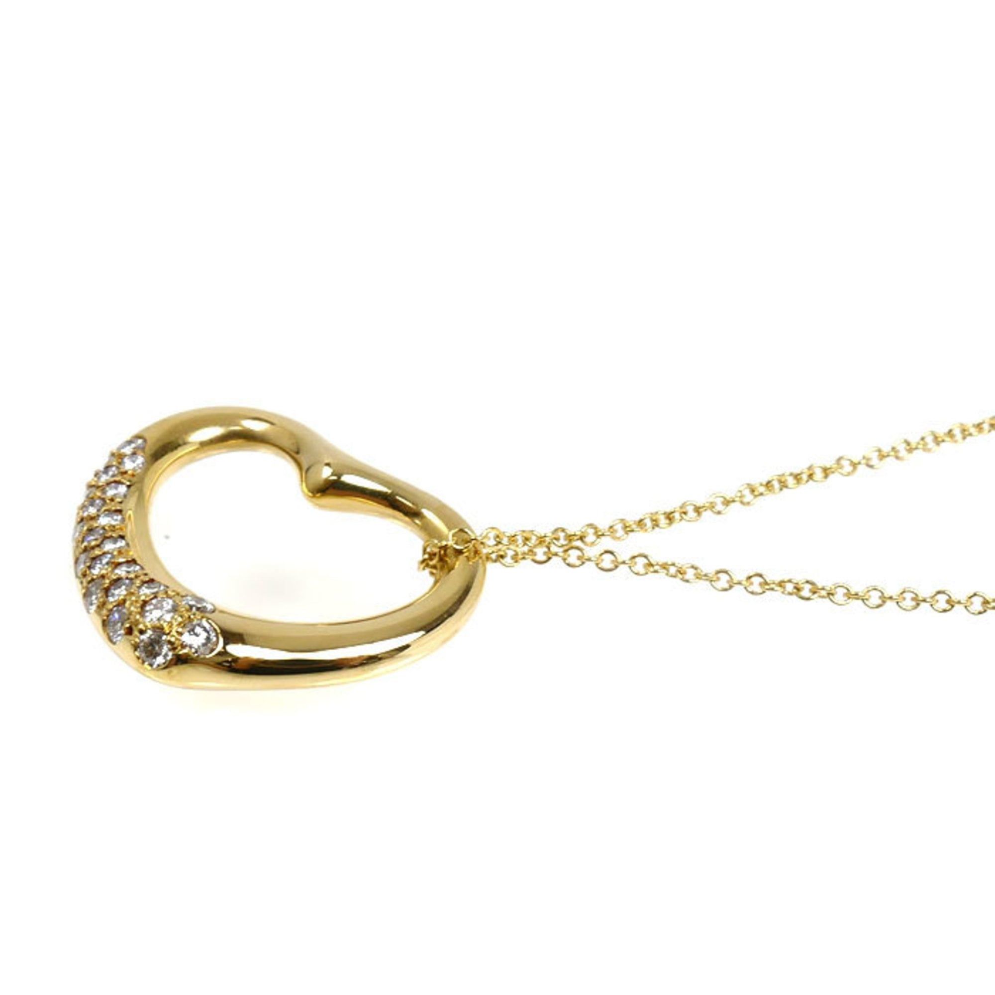 Tiffany & Co. TIFFANY&Co. Tiffany 18K Yellow Gold Open Heart Diamond Necklace, 8.2g, 40cm, Women's. Size ONE SIZE - 3 Thumbnail
