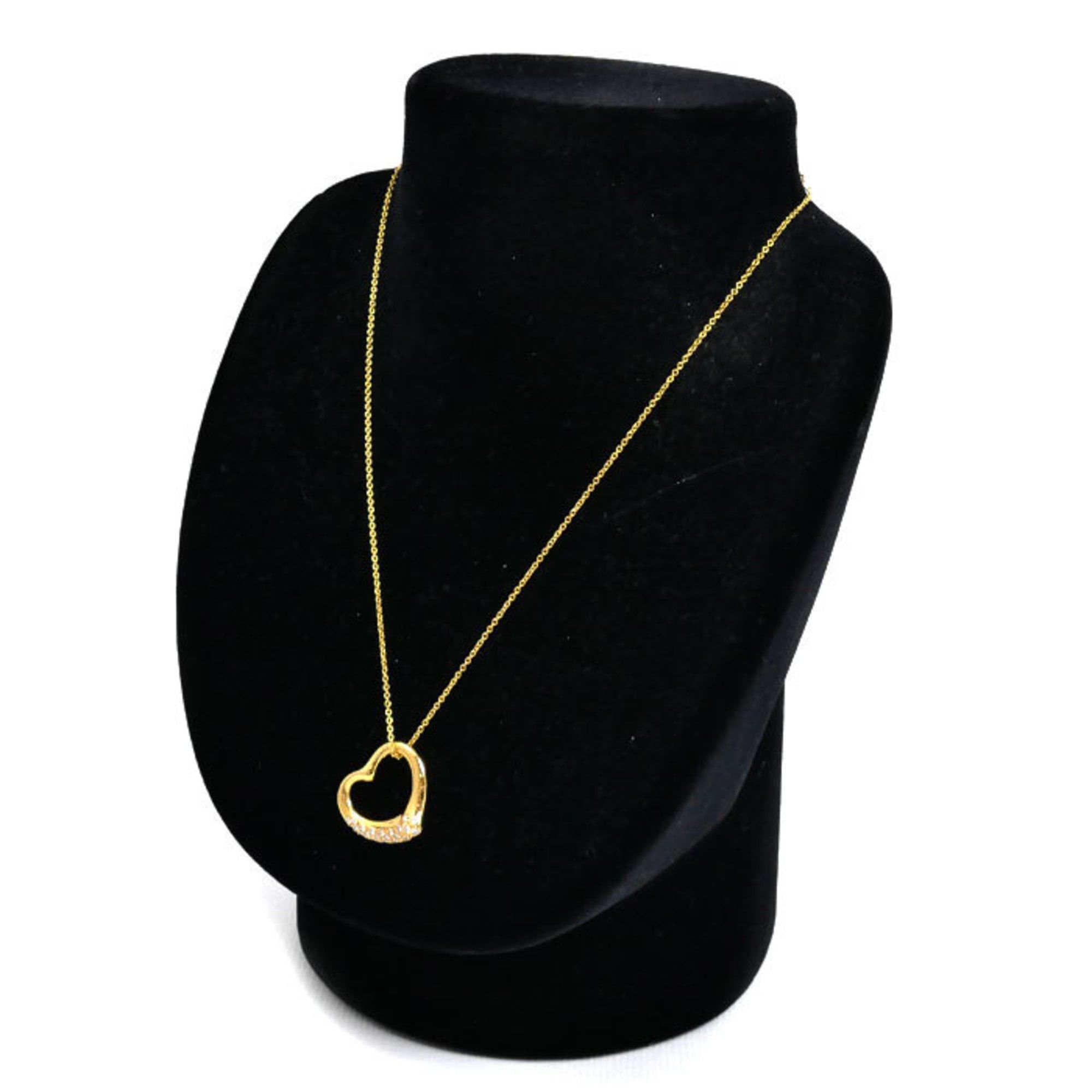 Tiffany & Co. TIFFANY&Co. Tiffany 18K Yellow Gold Open Heart Diamond Necklace, 8.2g, 40cm, Women's. Size ONE SIZE - 6 Thumbnail