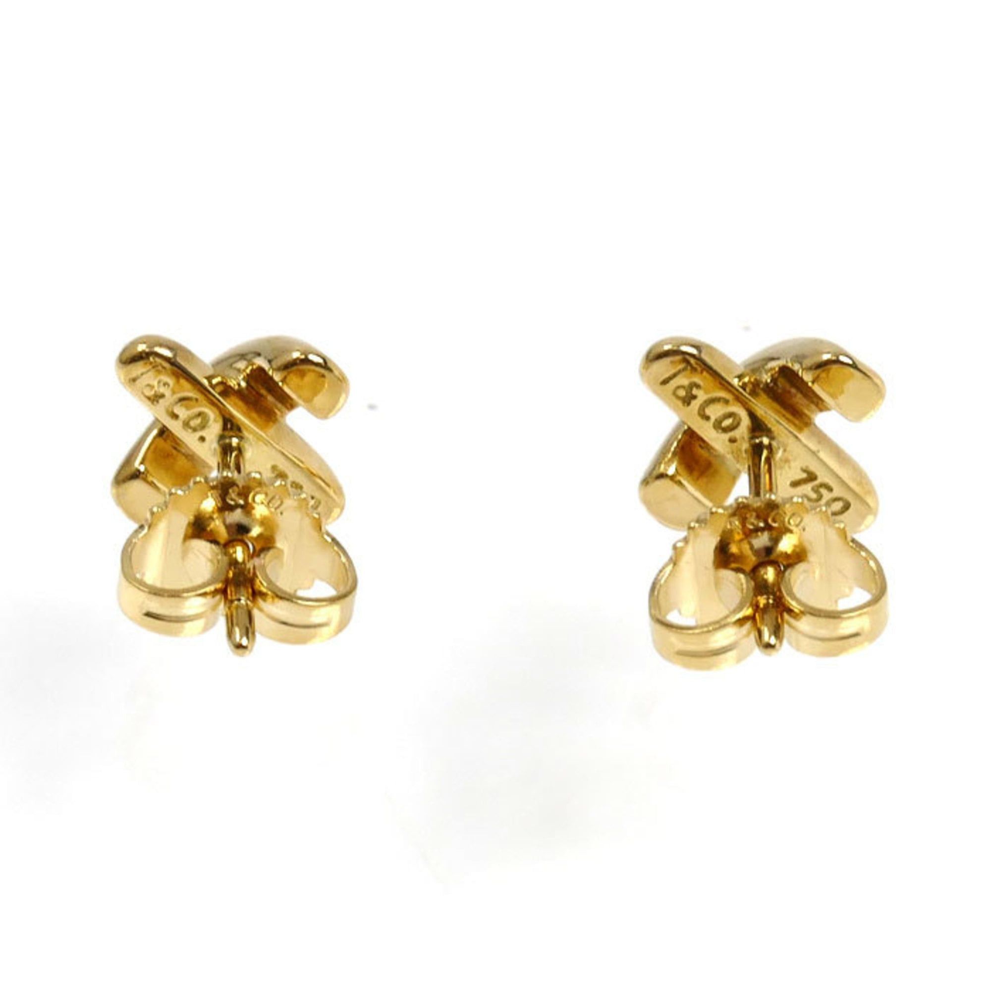 Tiffany & Co. TIFFANY&Co. Tiffany 18K Yellow Gold Cross Stitch Earrings 2.7g Women's Size ONE SIZE - 3 Thumbnail