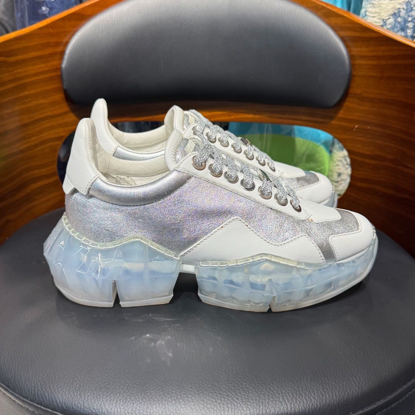 Jimmy Choo Jimmy Choo Leather White Lowtop Sneakers us_5 Women Size US 5 / IT 35 - 4 Thumbnail