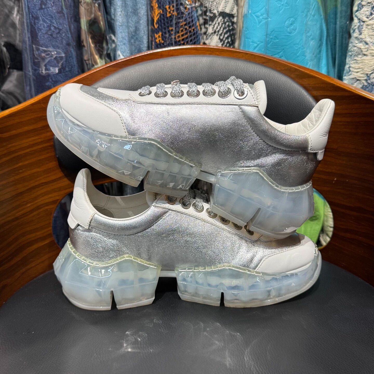Jimmy Choo Jimmy Choo Leather White Lowtop Sneakers us_5 Women Size US 5 / IT 35 - 6 Thumbnail